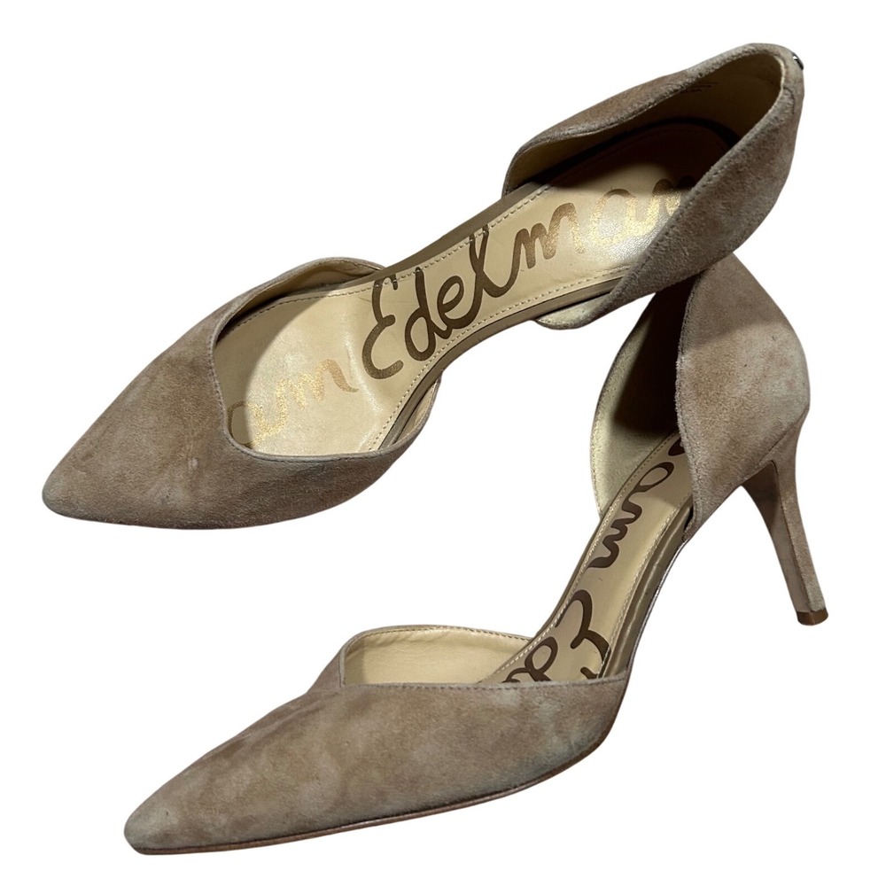 Sam‎ Edelman Womens Tan Suede Pointed Toe Classic Stiletto Pumps Heels Size 8
